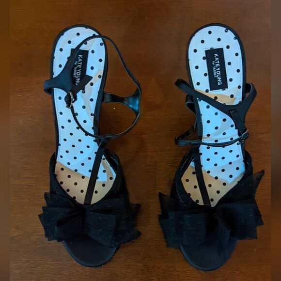 Kate Young for Target - Ribbon Bow Heel - Black - Size 9 - Like New - Picture 1 of 6